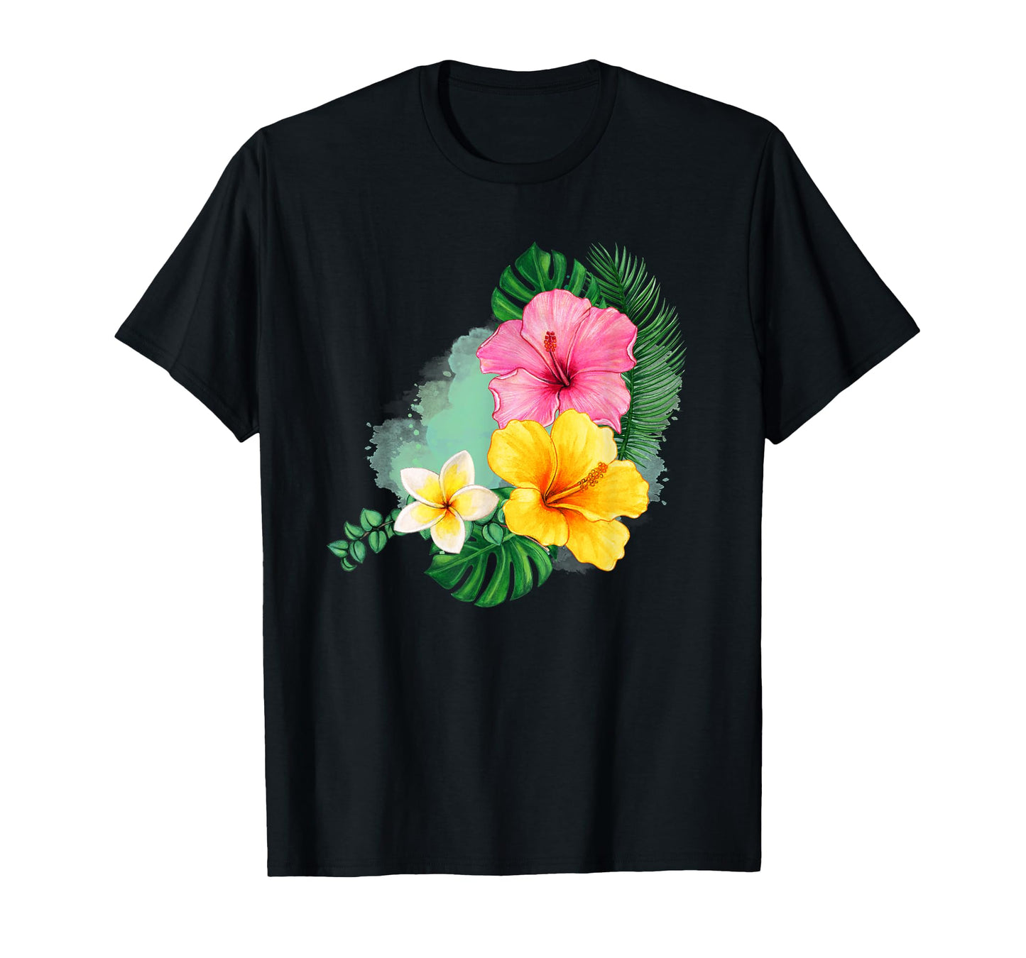 Tropical Flower Hibiscus Plumeria Design for Gardener T-Shirt