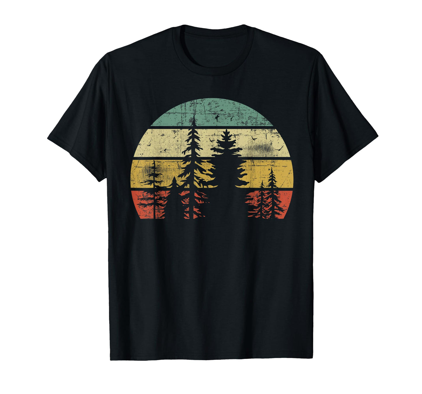 Retro Wildlife Trees Outdoors Nature Forest T-Shirt