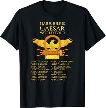 SPQR Ancient Rome Julius Caesar World Tour Roman History T-Shirt