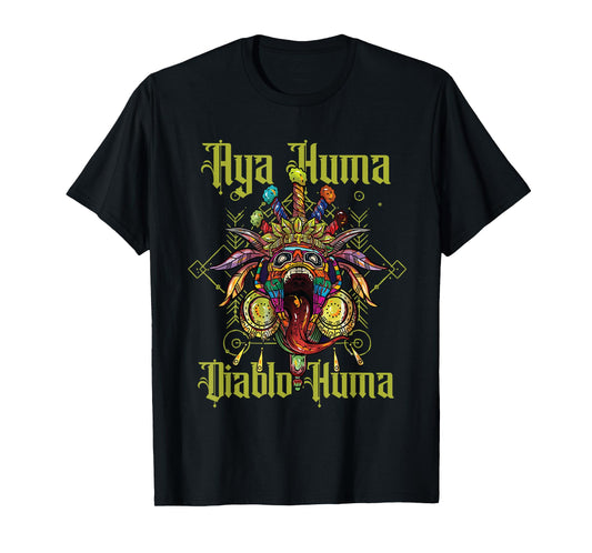 Aya Huma Festival Mask Spirit Head Two Faces Diablo Huma T-Shirt