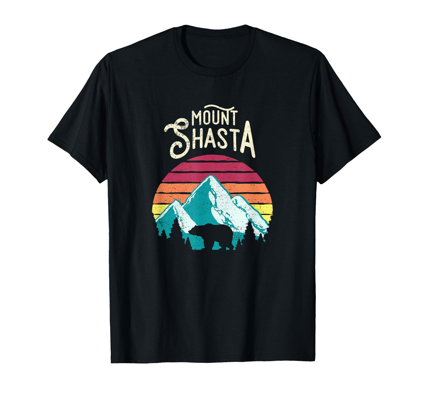 Retro Vintage Mount Shasta California Mountains Bear T-shirt T-Shirt