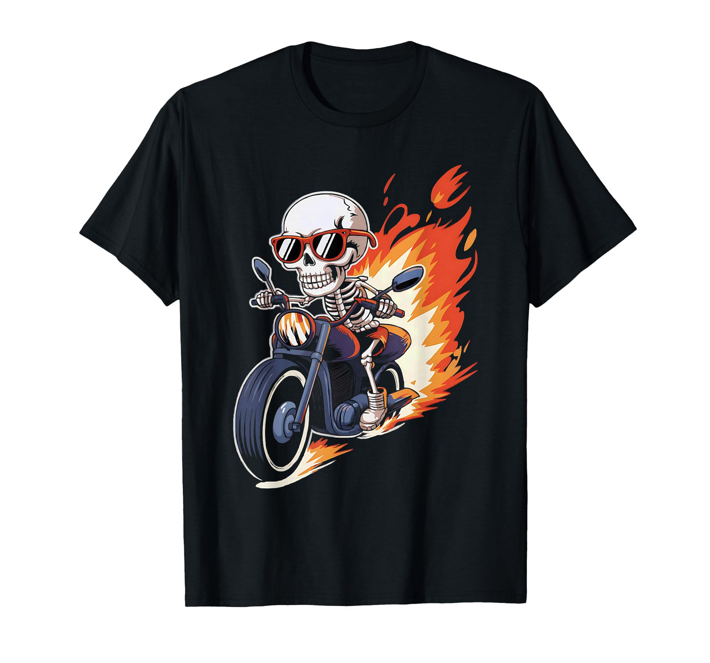 Halloween Skeleton Funny Motorcycle Bikers for Teens Boys T-Shirt