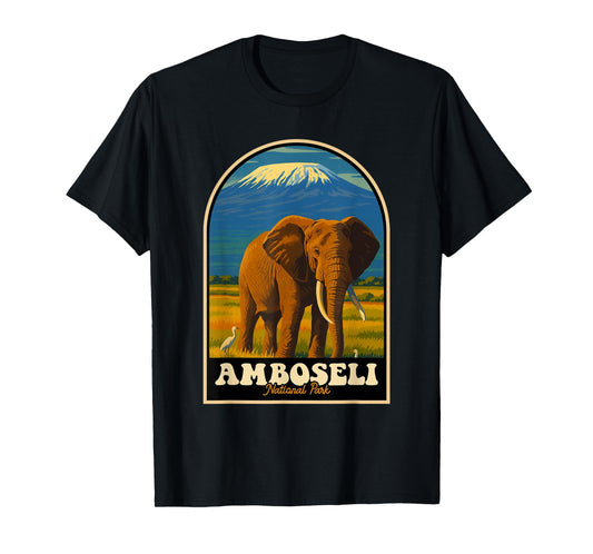Amboseli National Park Vintage Elephant Safari Design T-Shirt