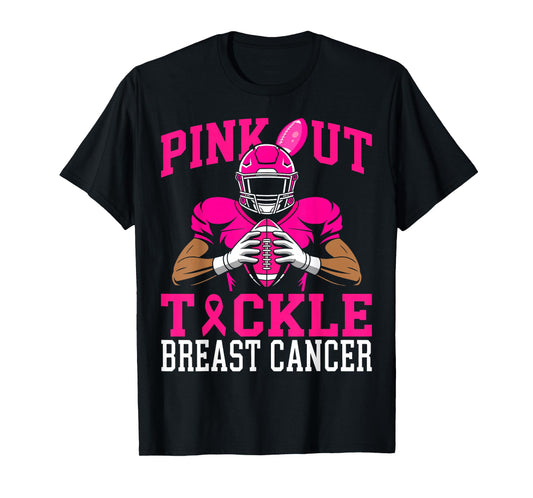 Football Pink Out Tackle Breast Cancer Awareness Women T-Shirt