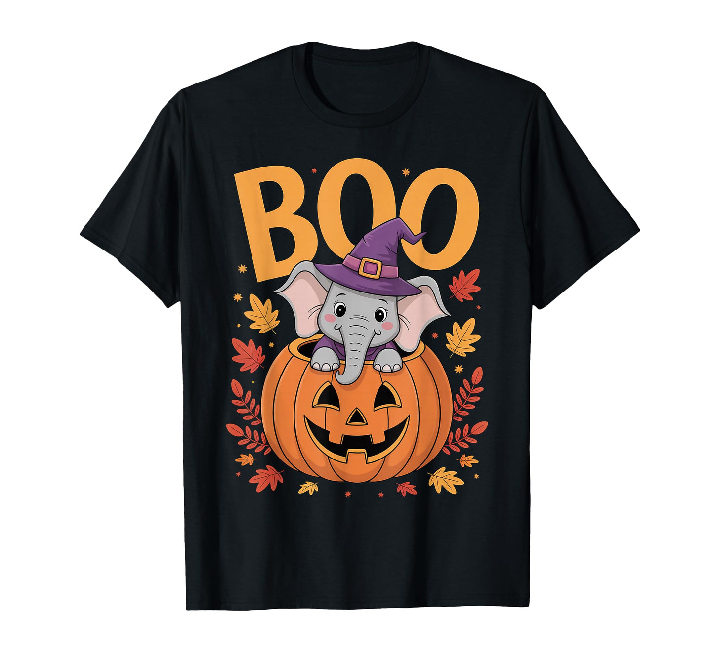 Elephant Costume on Pumpkin Halloween Elephant T-Shirt