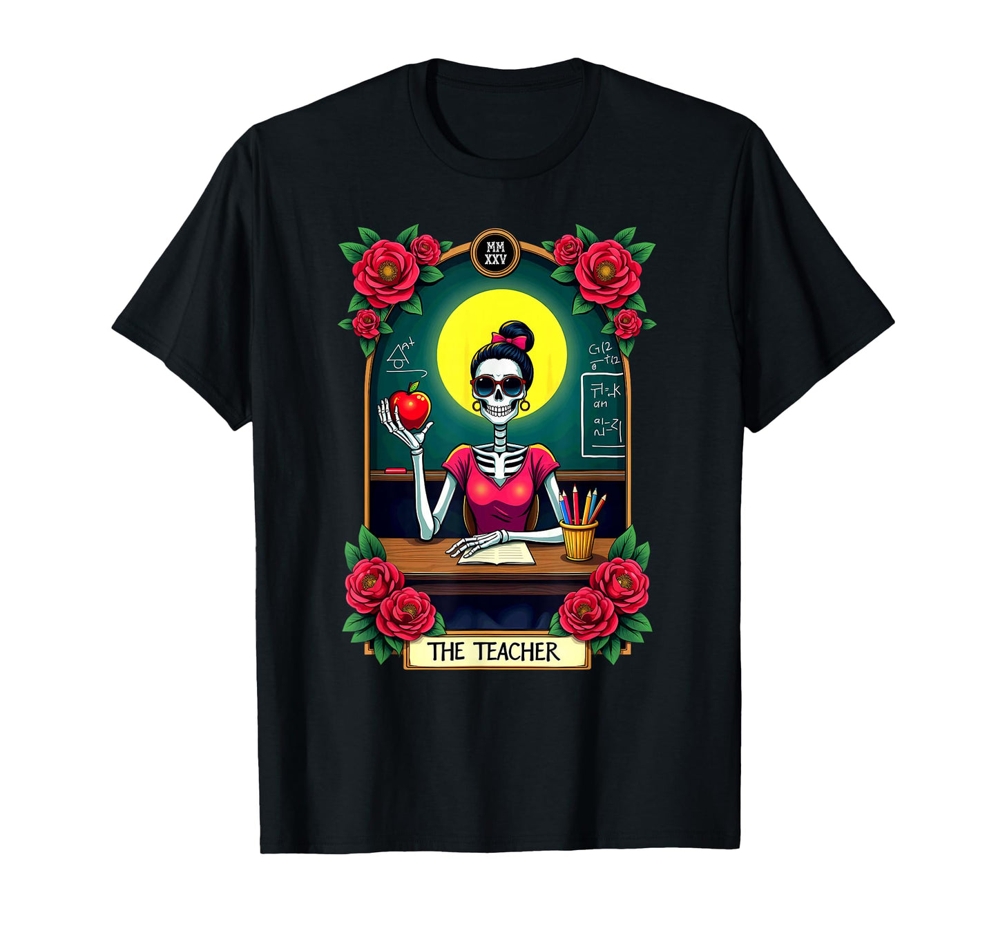 Gothic Tarot Card The Teacher Skeleton T-Shirt