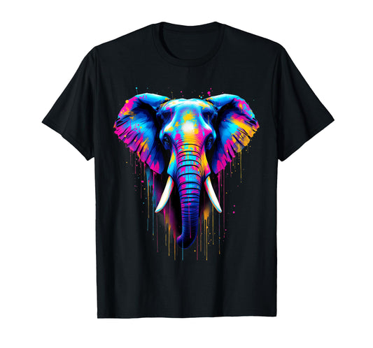 Asian Elephant Lovers Colorful Pop Art Asian Elephant T-Shirt