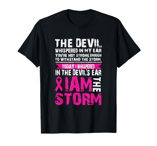 I am the storm Breast Cancer Warrior The Devil T-Shirt T-Shirt