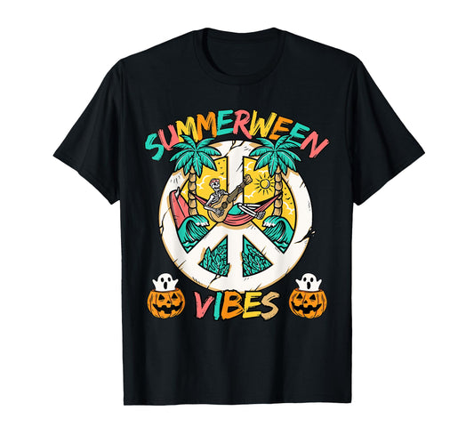 Summerween skeleton chill out at the Beach with summer vibes T-Shirt