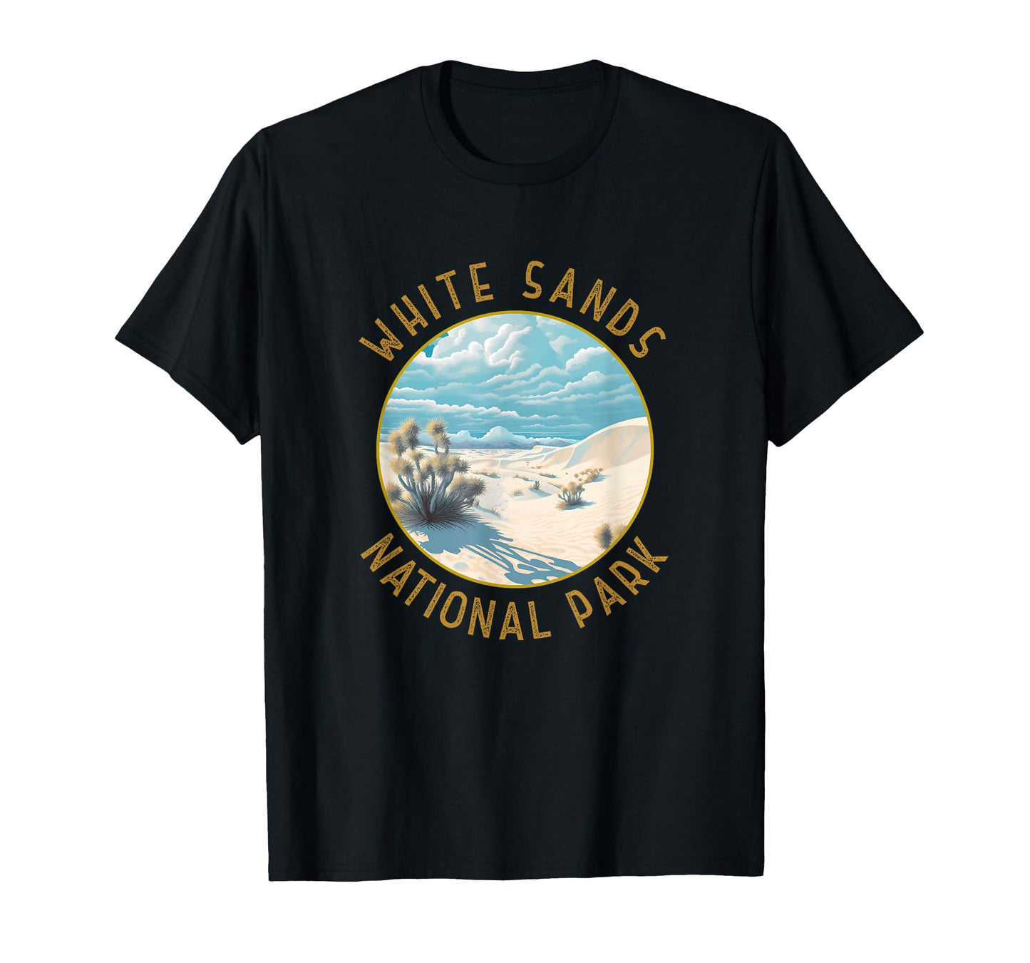 White Sands National Park Illustration Distressed Circle T-Shirt