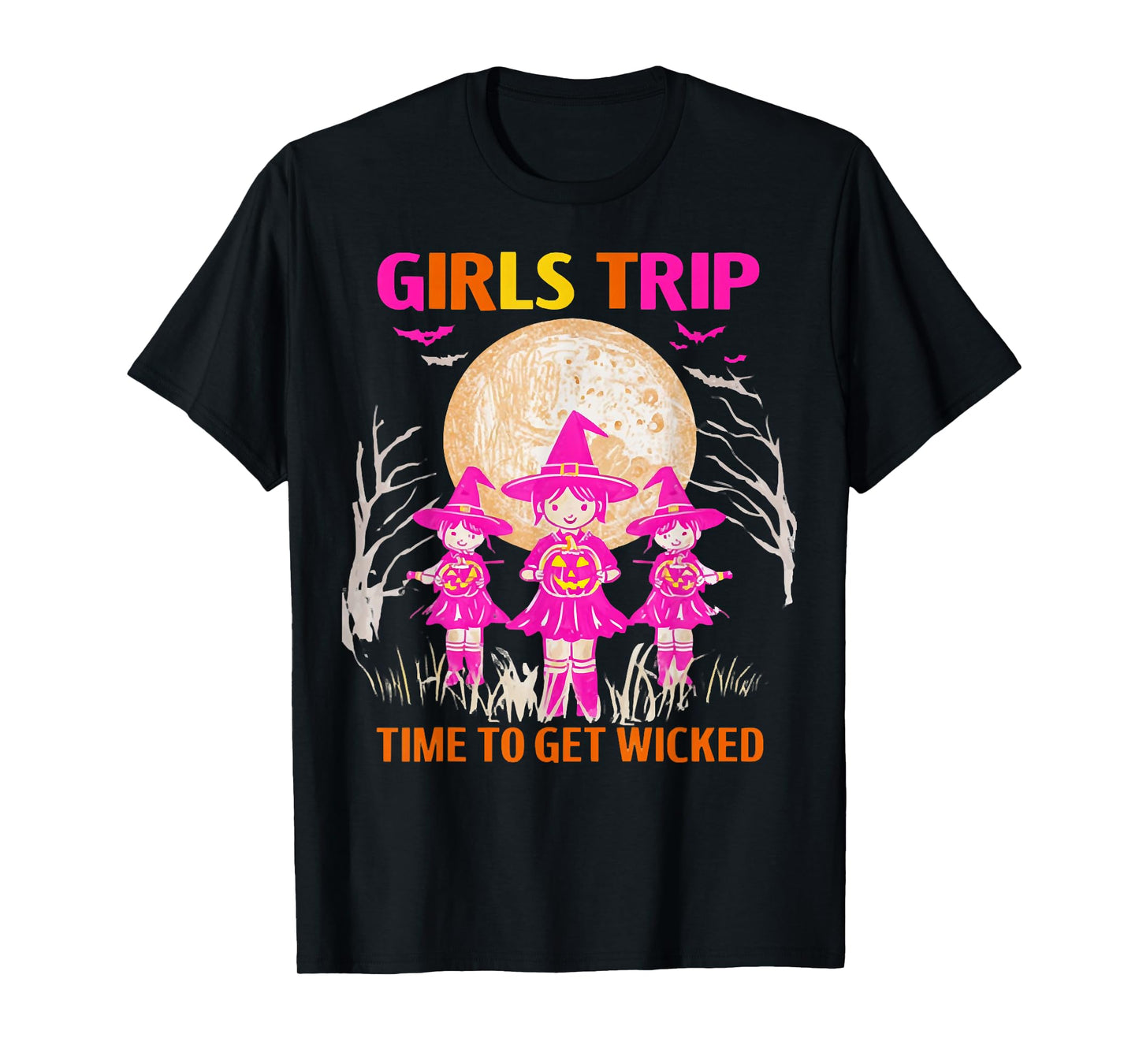 Girls Trip Time Together Wicked, Autumn Witch Halloween Tee T-Shirt