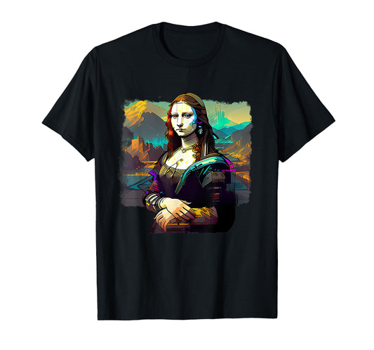 Cyberpunk Aesthetic - Cyberpunk Mona Lisa - Famous Painting T-Shirt