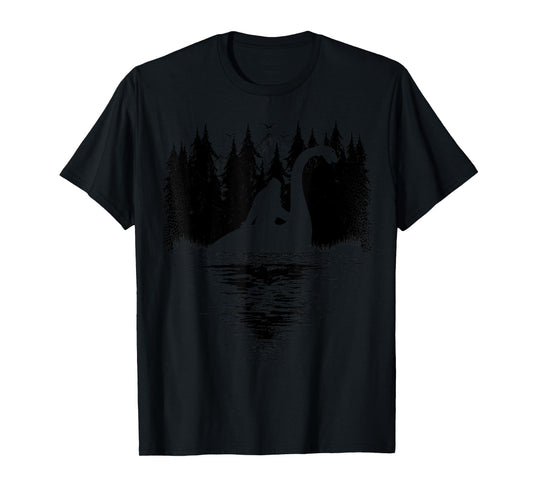 Bigfoot Riding Loch Ness Monster! Funny Sasquatch Nessie T-Shirt
