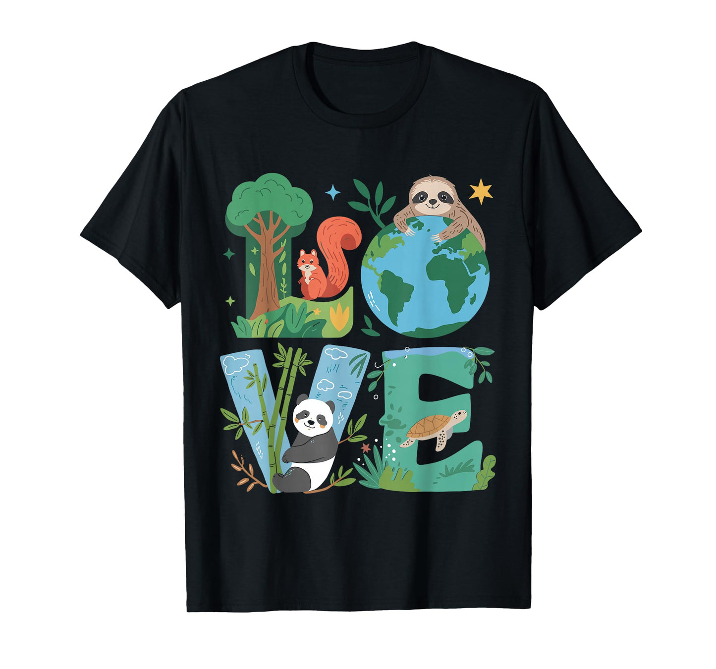 Love Earth Day Planet 2025 Anniversary Environmental Animals T-Shirt