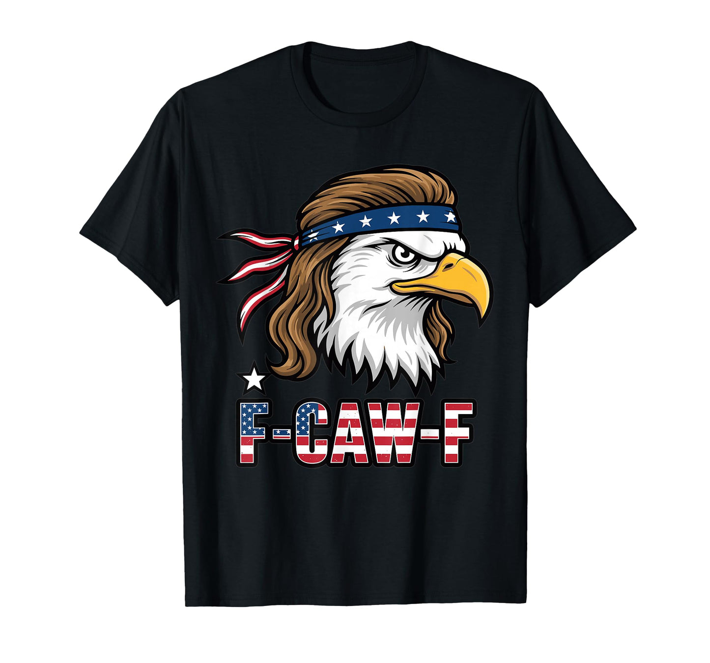 Patriotic Eagle F-Caw-F Bald Eagle USA Flag Design T-Shirt