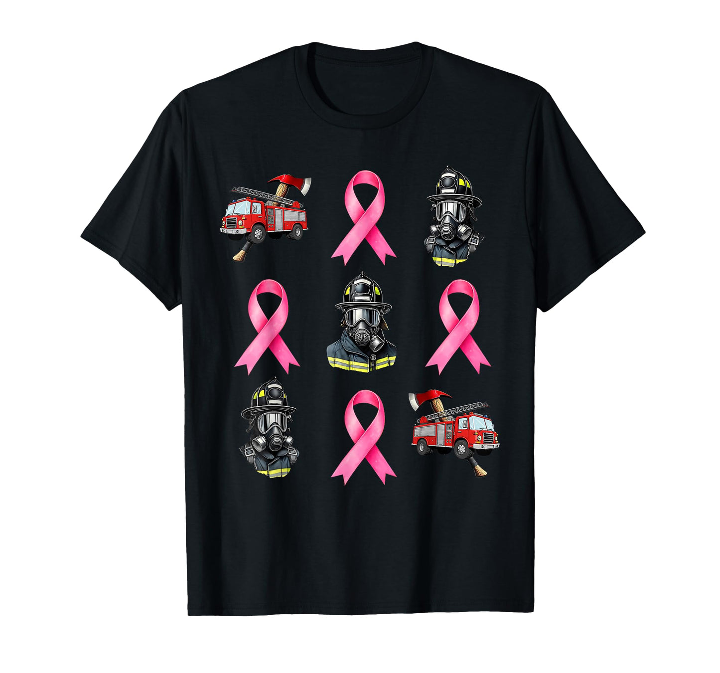 Breast Cancer Firefighting Firefighter Fire Truck Boys Girls T-Shirt