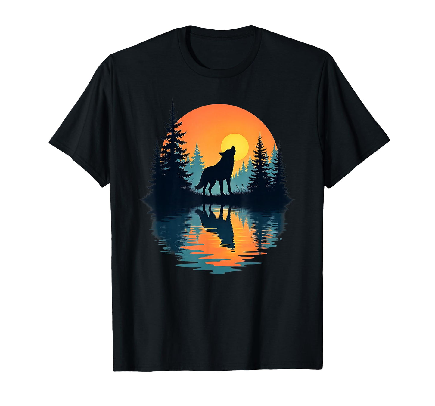 Graphic Wolf Lover Forest Nature Wildlife Outdoor T-Shirt