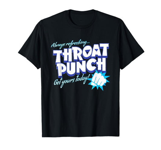 Distressed Refreshing Throat Punch T-Shirt Blue T-Shirt