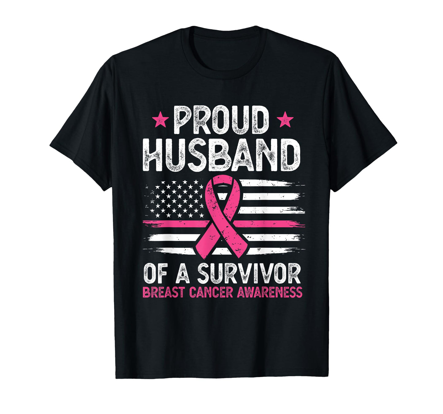 Proud Husband Of Survivor Breast Cancer Awareness Supporter T-Shirt