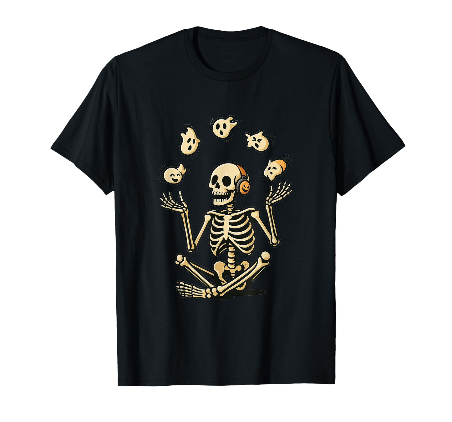 Skeleton Juggling Ghosts Funny Halloween Costume T-Shirt