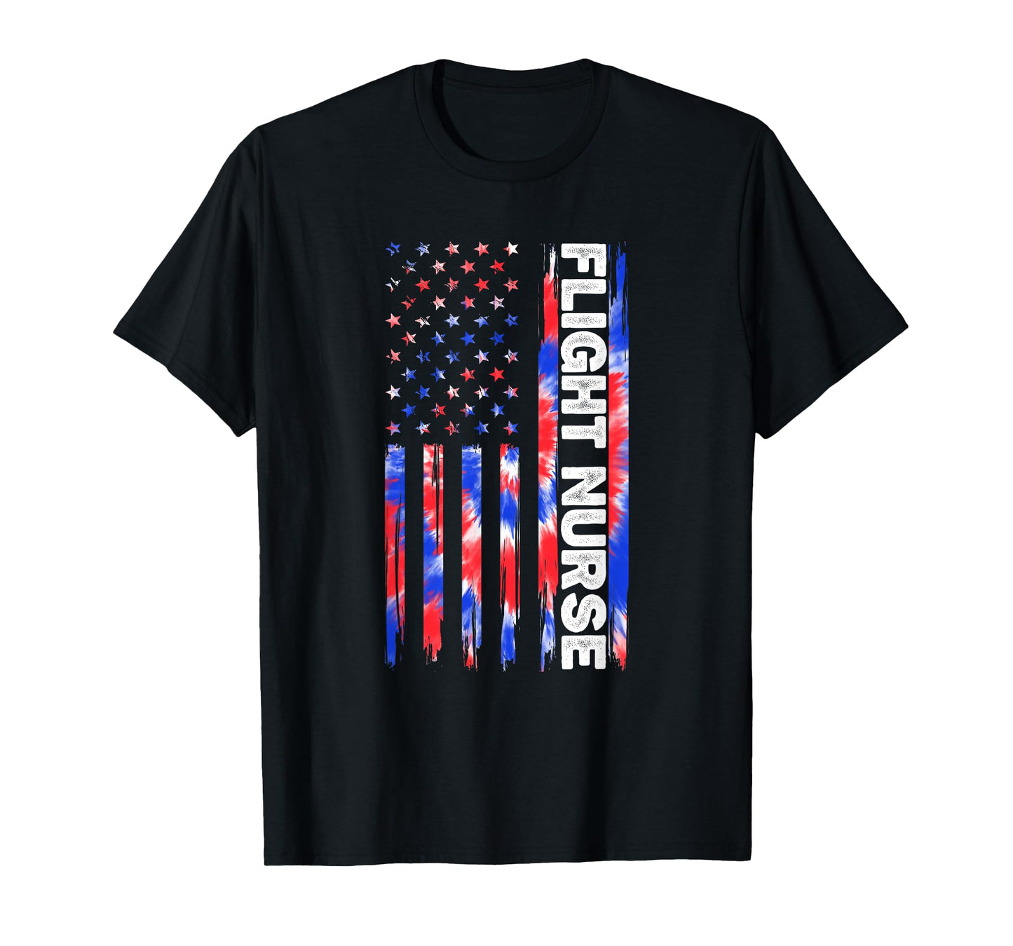 Flight Nurse Nursing Tie Dye American Flag 4th Of July Usa T-Shirt