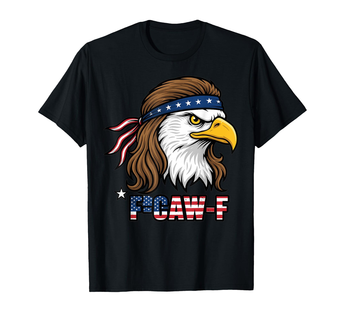 Patriotic Eagle F-Caw-F USA American Flag Design T-Shirt