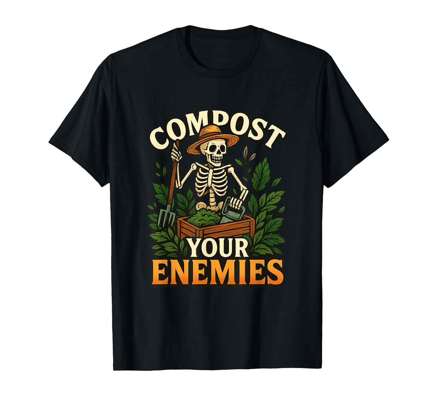 Funny Compost Your Enemies Gardening Skeleton Shirt T-Shirt