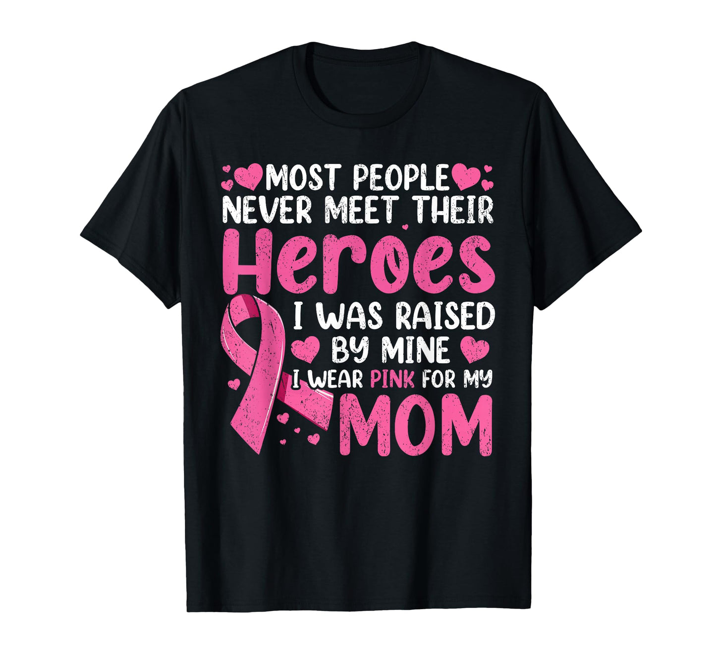 Vintage Breast Cancer Mom, Support Mother Pink Ribbon Women T-Shirt