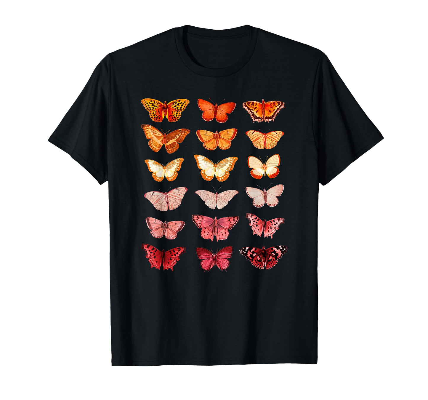 Lesbian Flag Colour Butterfly Subtle Sapphic Pride Aesthetic T-Shirt