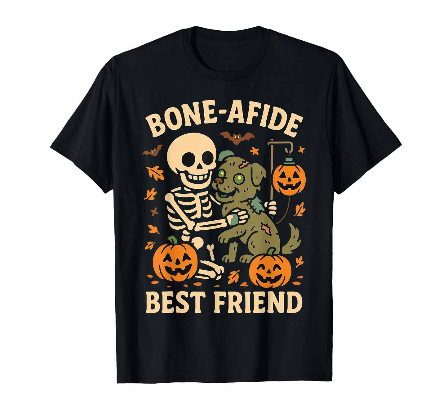Halloween Skeleton Zombie Dog Best Friend Funny T-Shirt