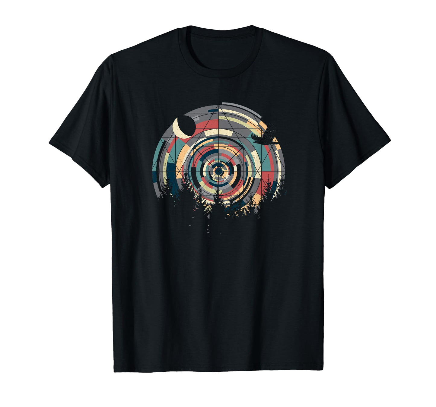 Sacred Geometry Meets Landscape, Moon, Eagle, him & her T-Shirt
