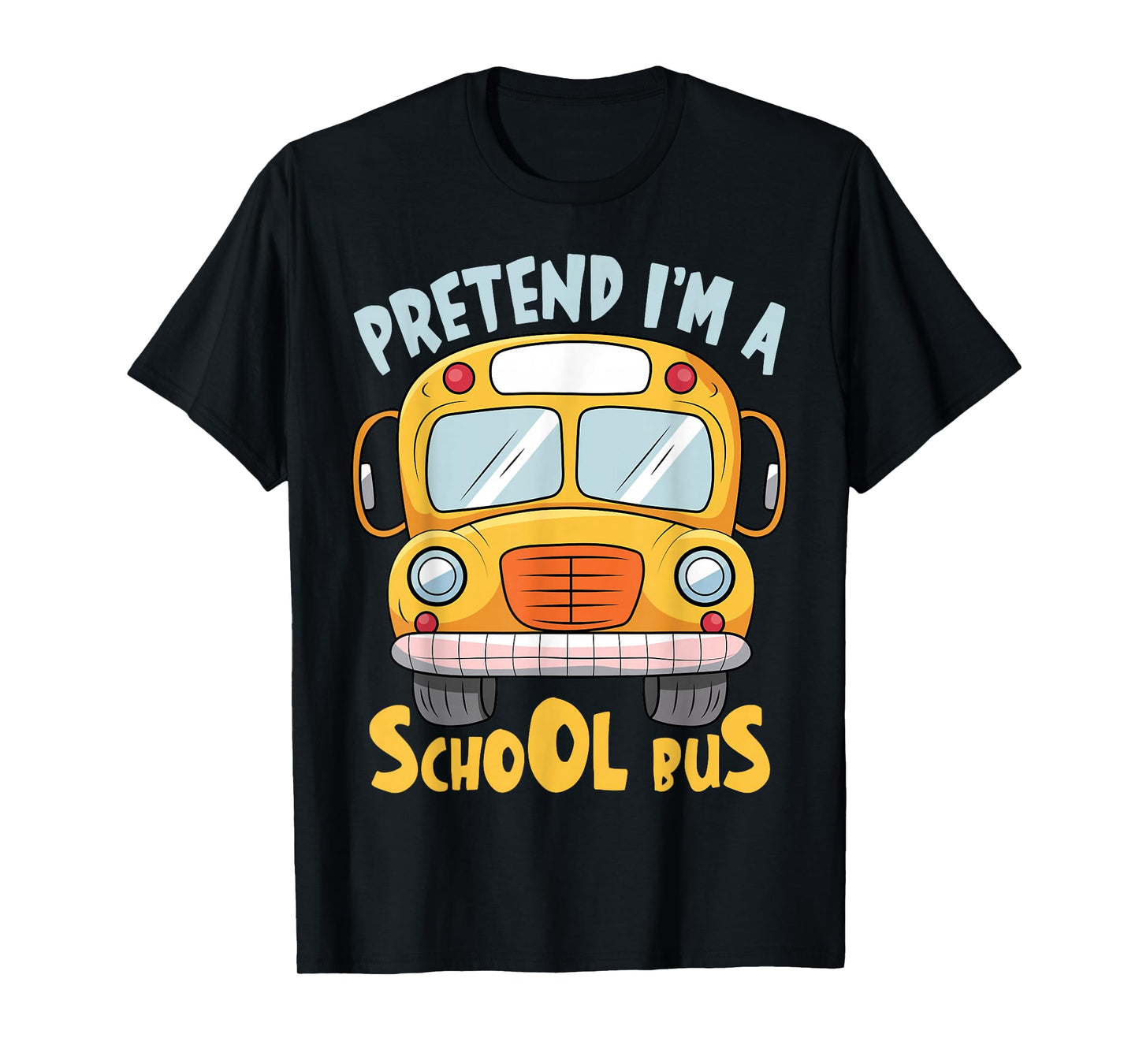 Funny Pretend I'm A School Bus Lazy Halloween Costume T-Shirt