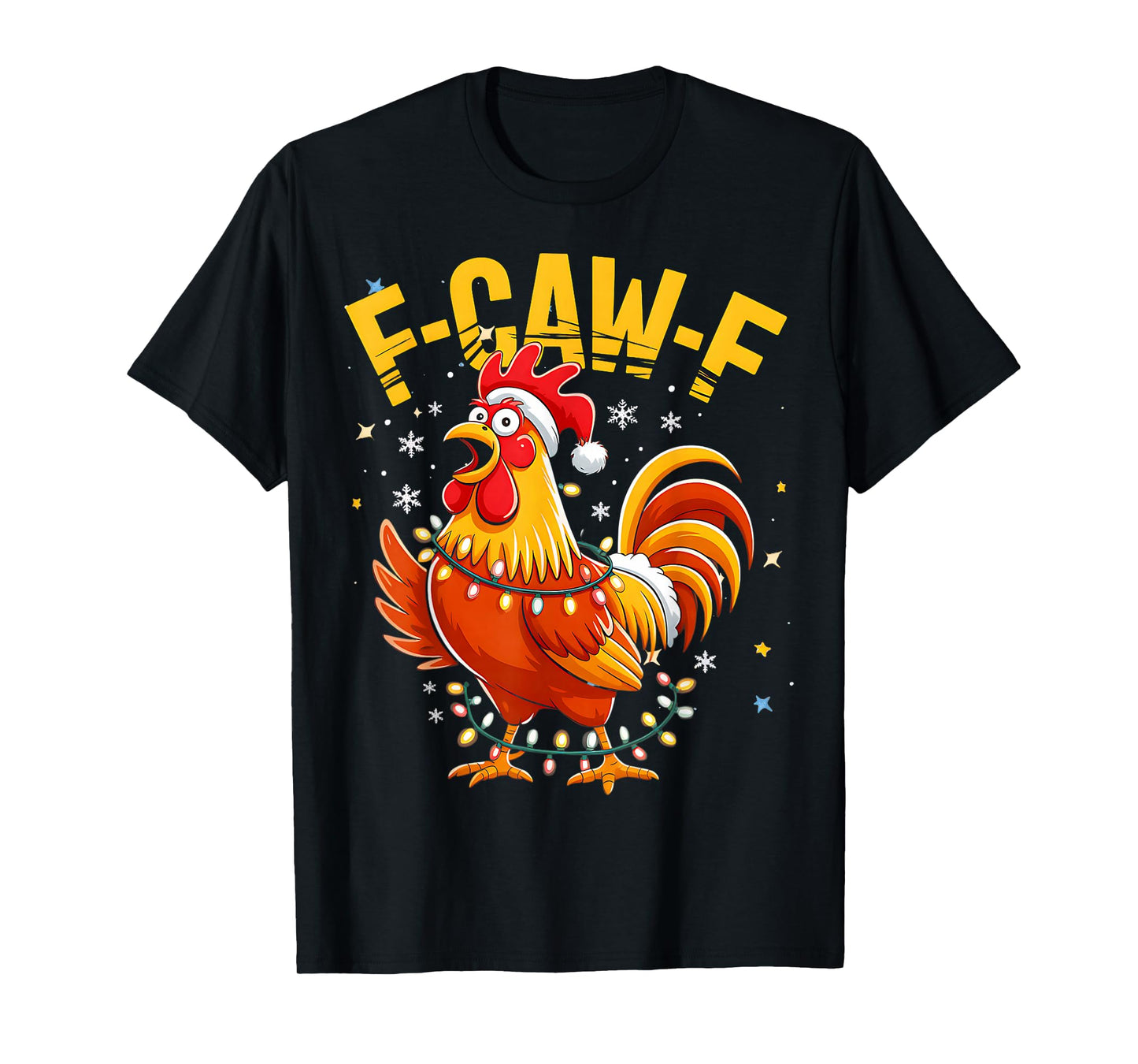 Farm Rooster Christmas Lights Chicken Winter Holiday Joke T-Shirt