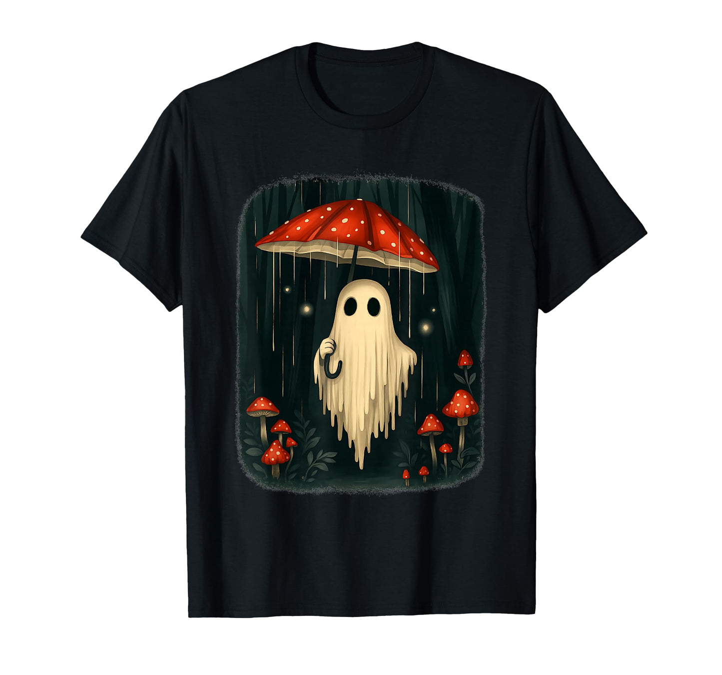 Halloween Ghost Mushroom Spooky Head Skeleton Men Women T-Shirt