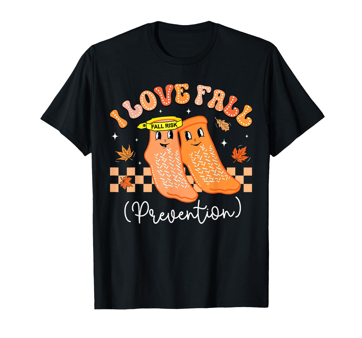 Groovy Retro I Love Fall Prevention Fall Physical Therapy T-Shirt