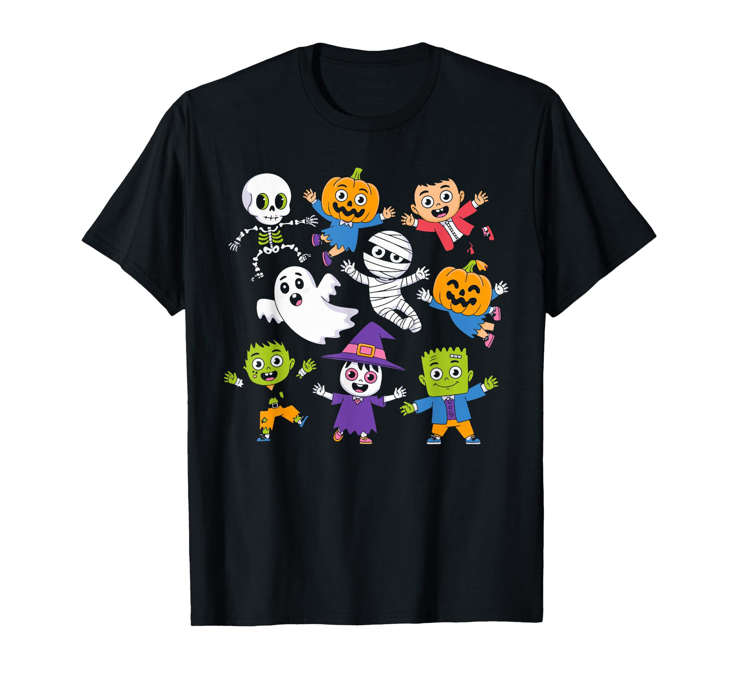 Halloween Dance Skeleton Ghost Pumpkin Costume for Kids T-Shirt