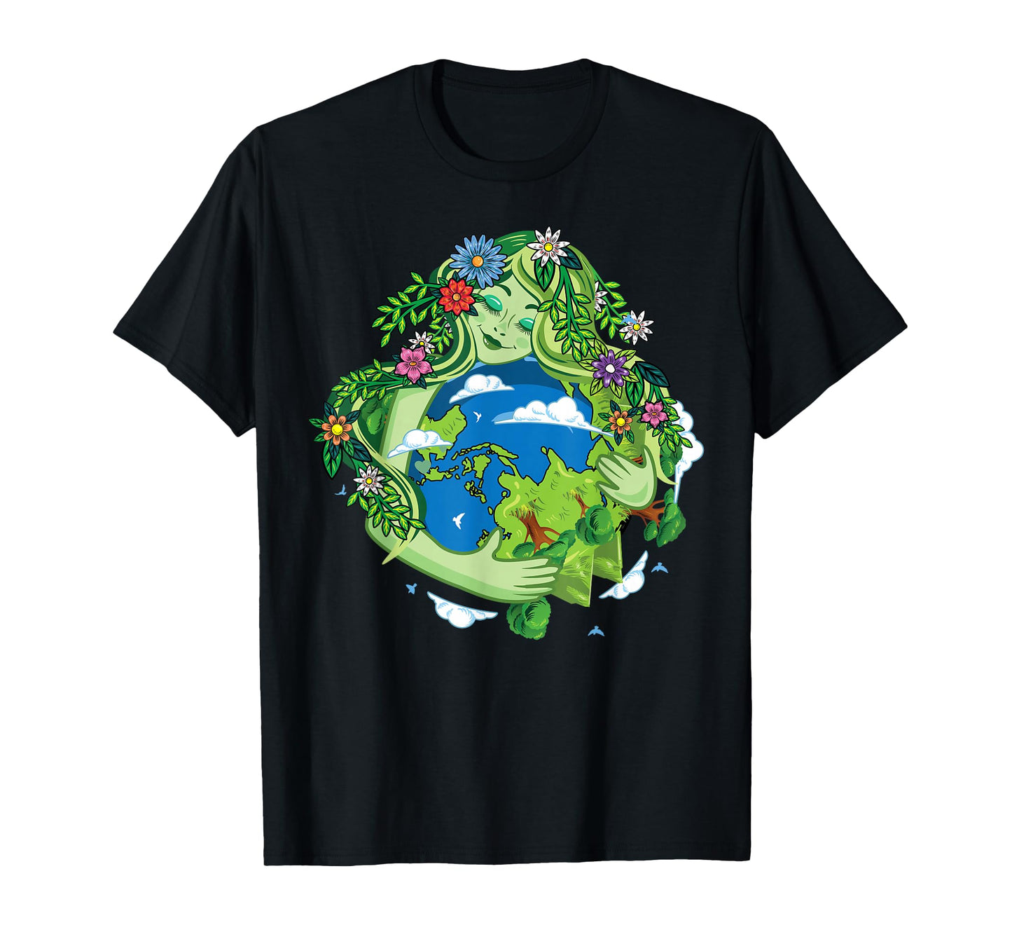 Green Mother Earth Day Gaia Goddess Environmental Awareness T-Shirt