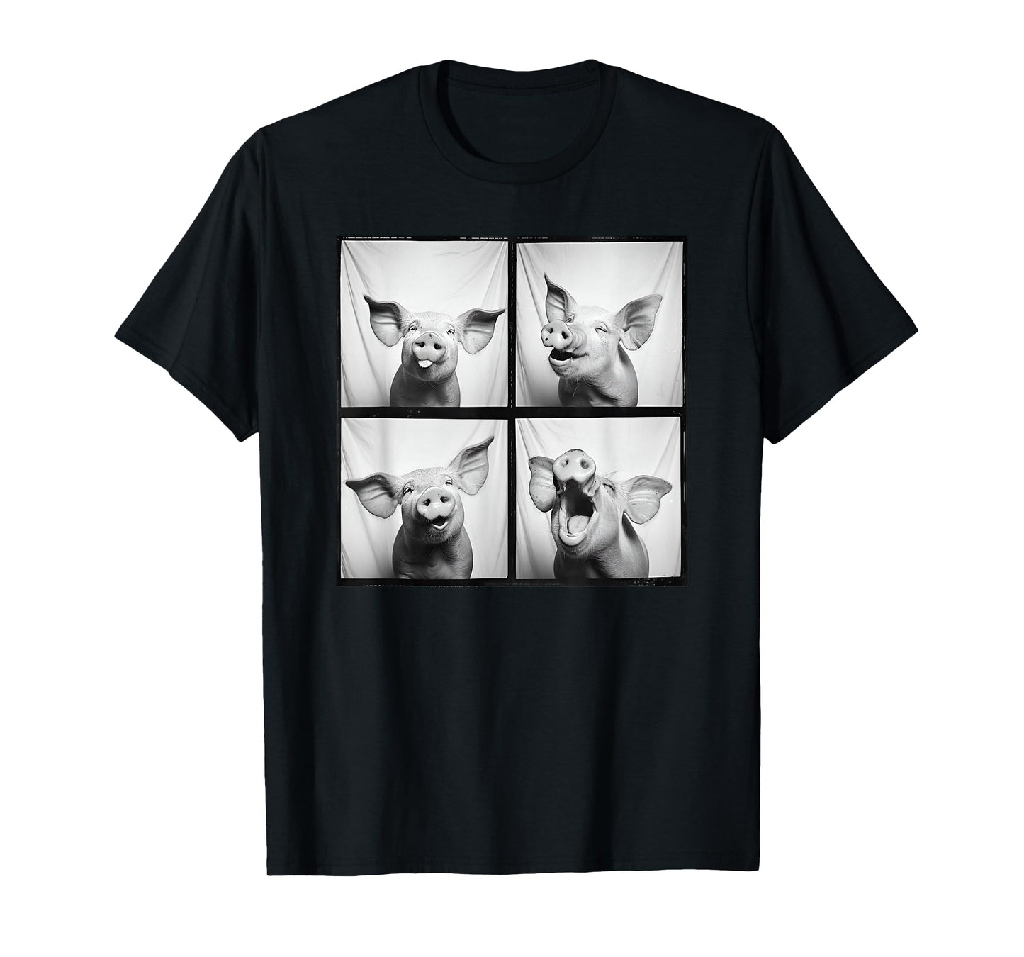 Happy Pig Face Portrait Hog Farmer Funny Farm Animal T-Shirt