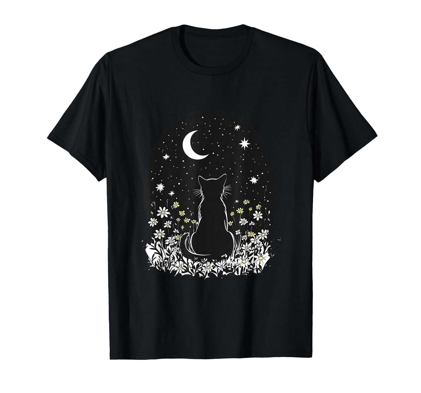 cat moon moonphases cats in nature kittens simple T-Shirt