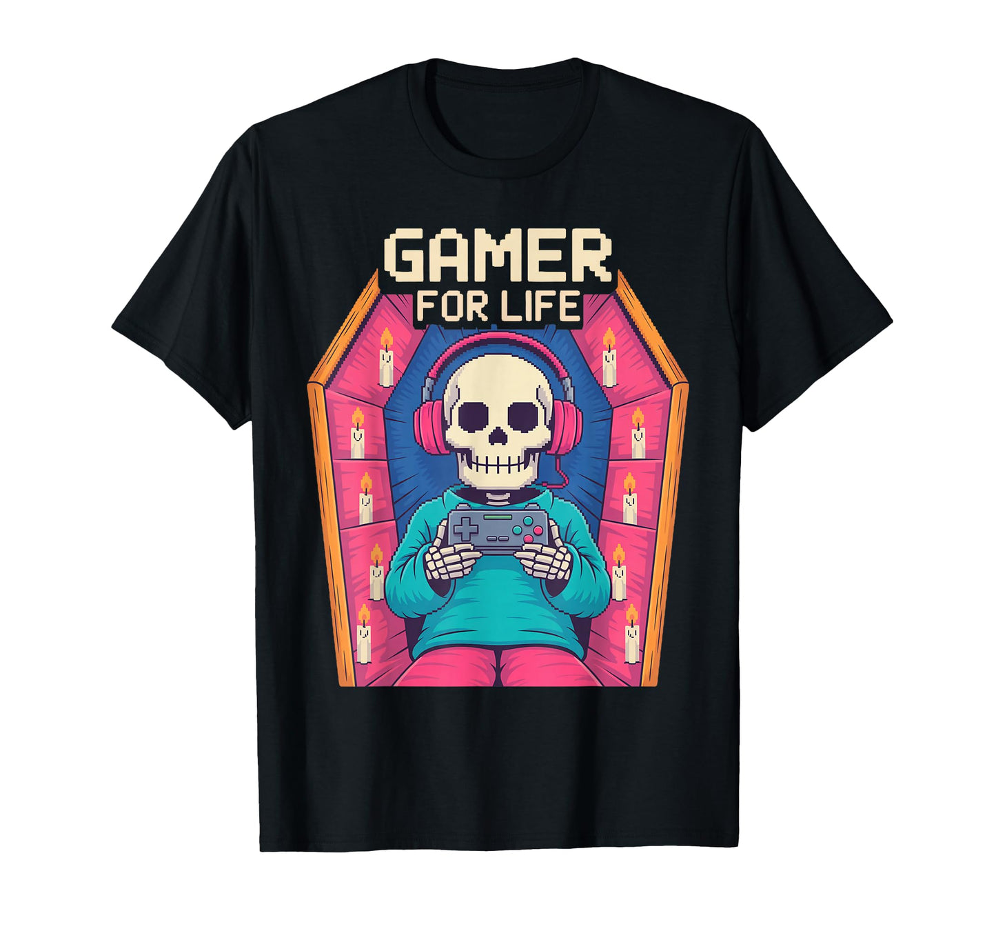Funny Gamer Skeleton - Gamer for Life Video Game Gift T-Shirt