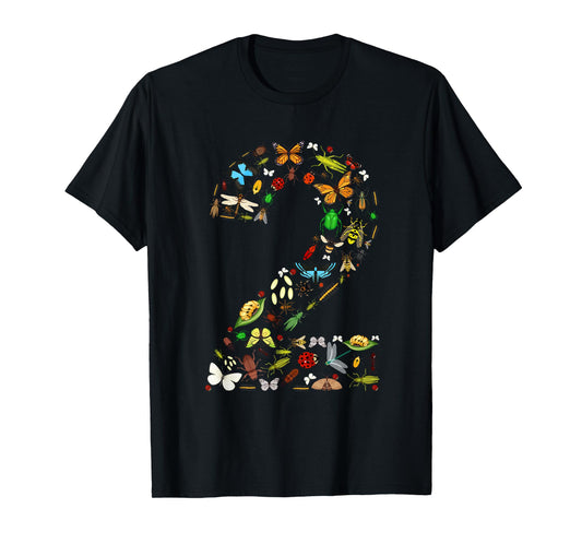 2 Years Old Two Bug 2nd Birthday Bugs Insects Boy Girl T-Shirt