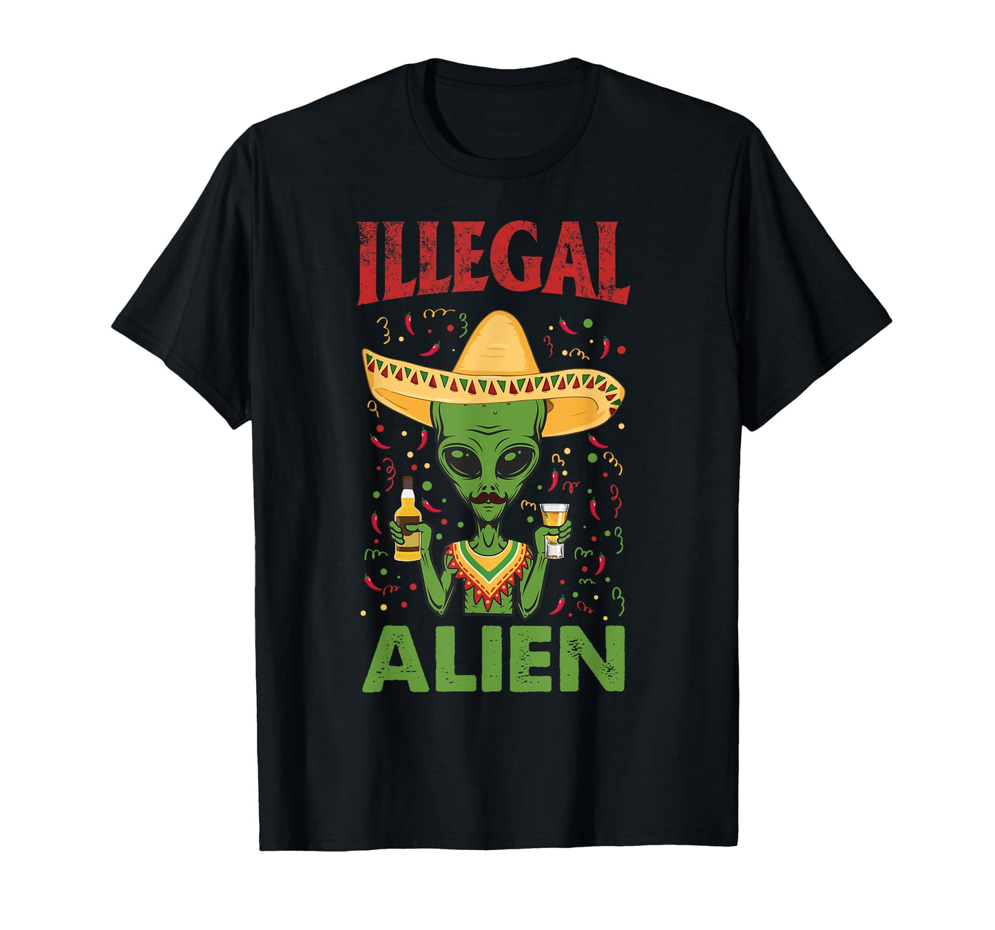 Funny Cinco De Mayo Illegal Alien Drinking T-Shirt