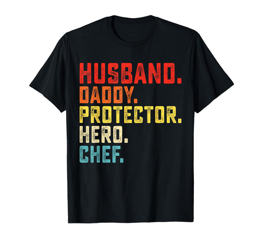 husband daddy protector hero chef fathers Day Cook Cooking T-Shirt