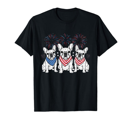 French Bulldog American Flag 4th Of July Independence Day T-Shirt