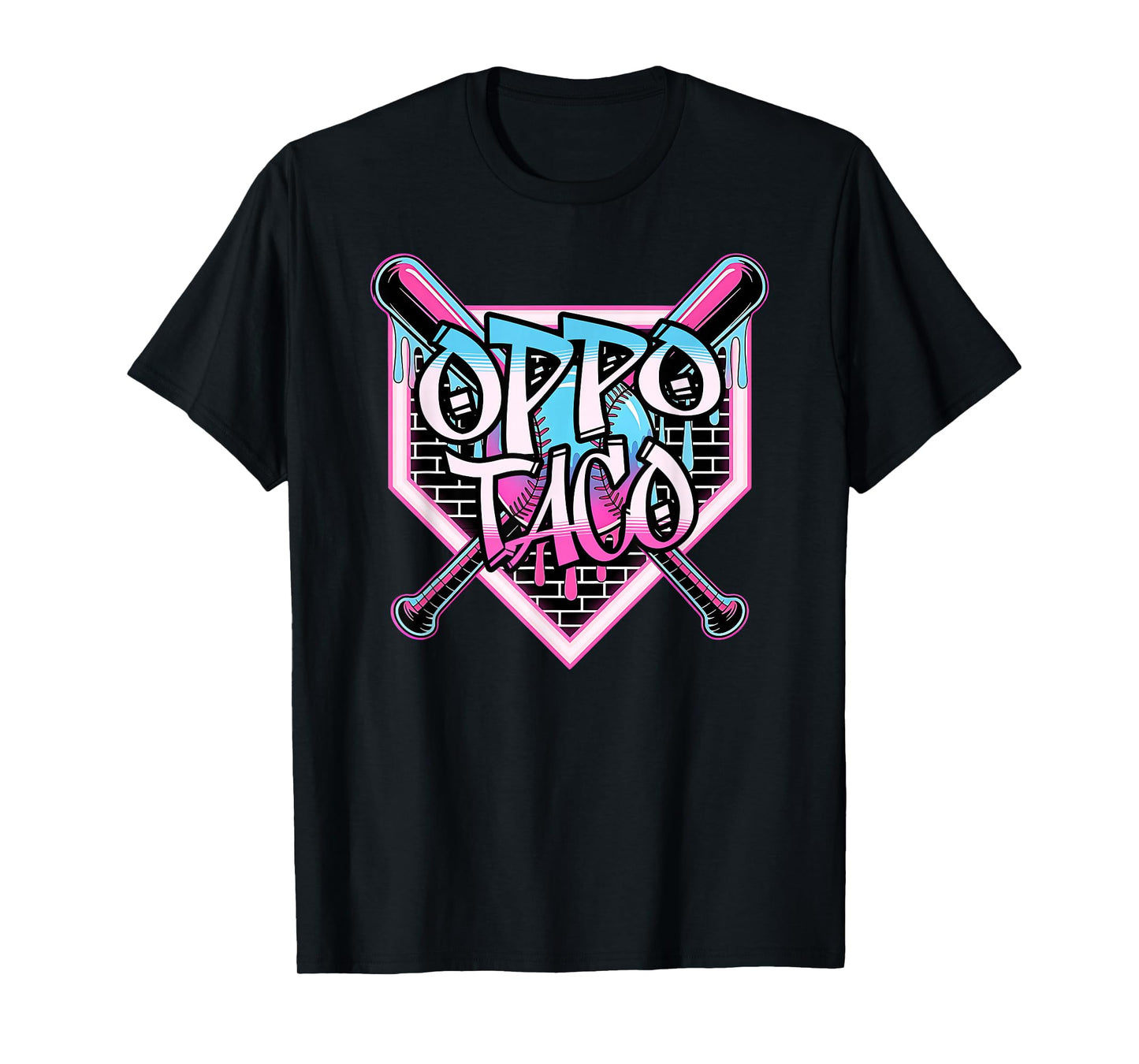 Funny Baseball Ice Cream Drip Oppo Taco Brick T-Shirt
