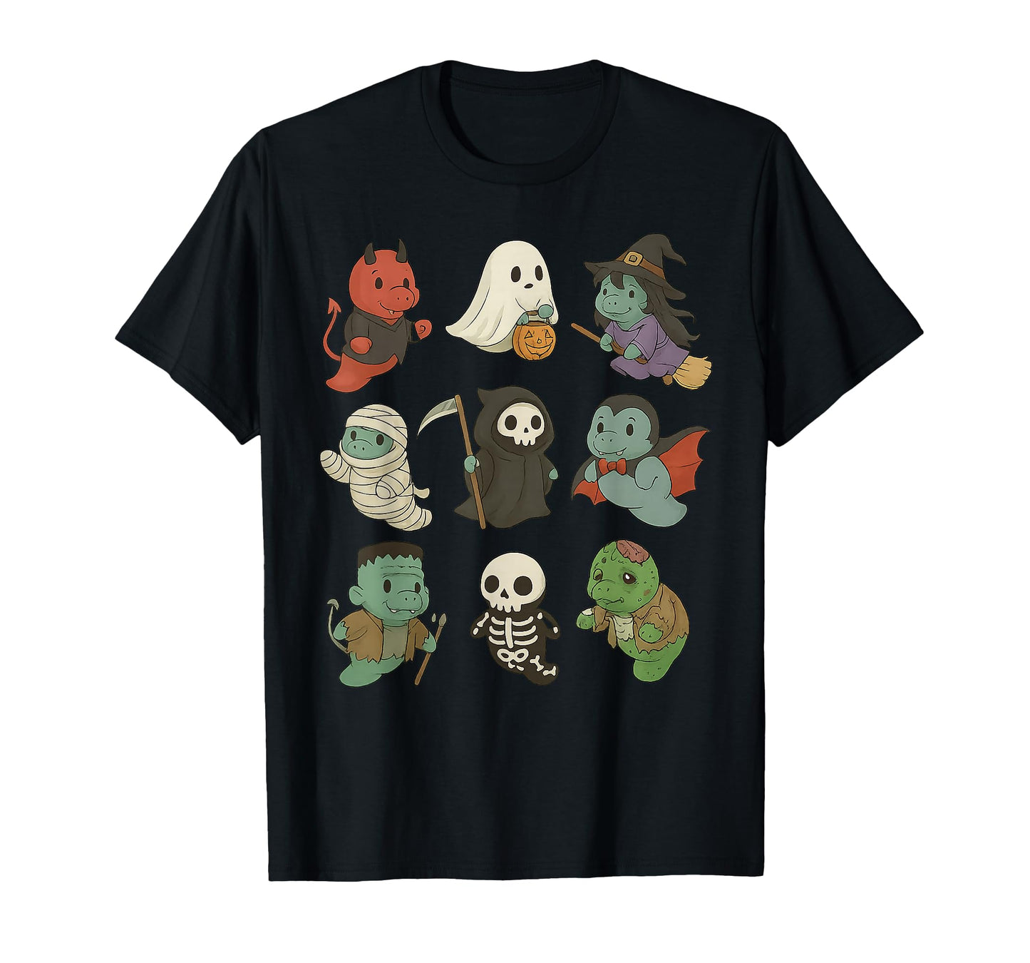 Cute Manatee Ghost Zombie Witch Halloween Costume Kids T-Shirt