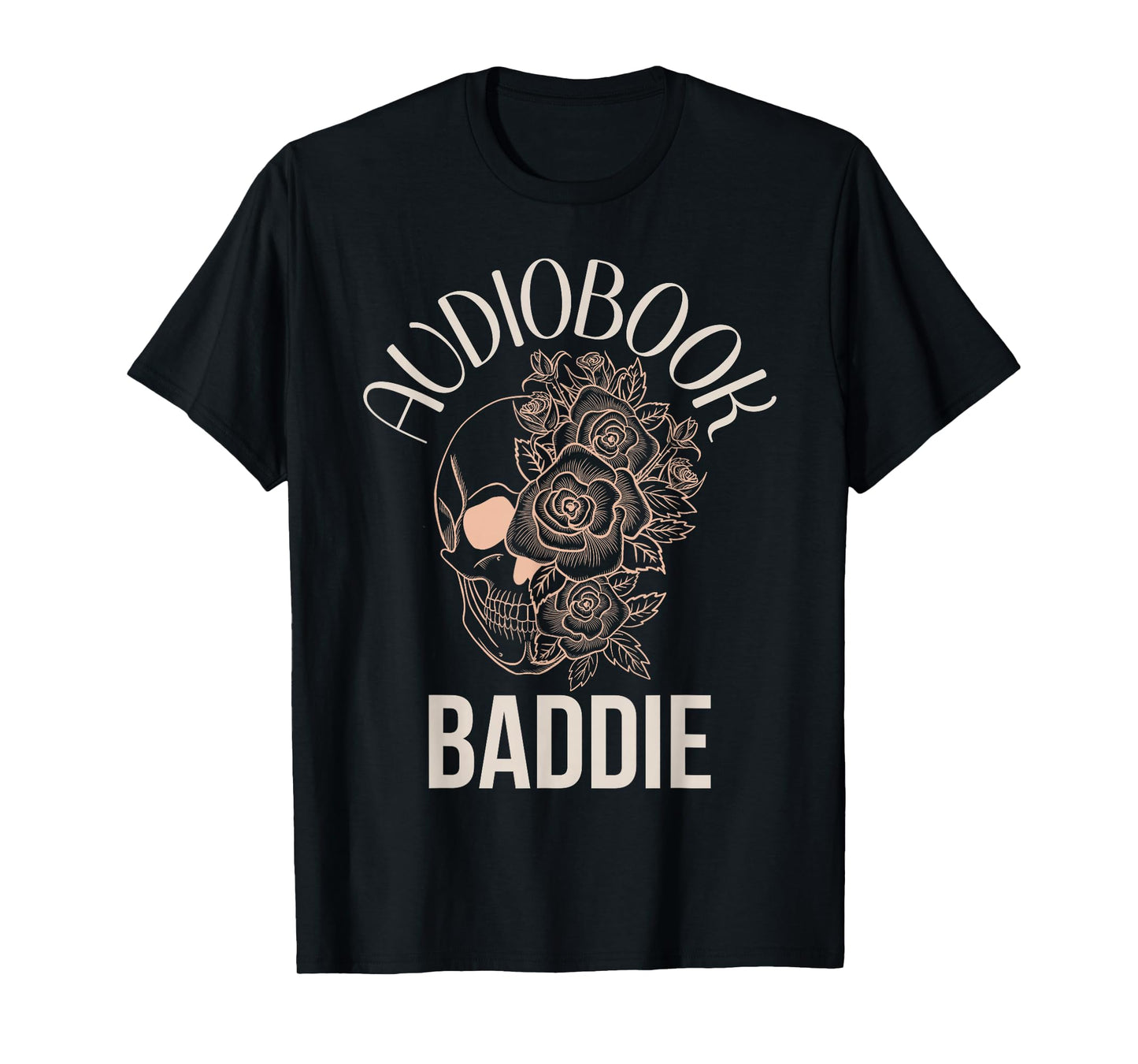 Audio Book Lovers Women Dark Romance Merch Baddie Skeleton T-Shirt