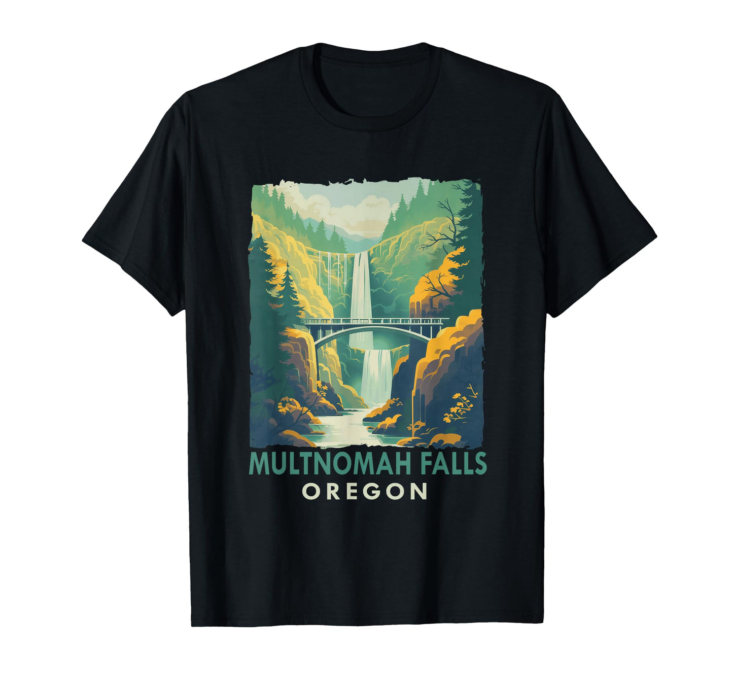 Multnomah Falls Oregon Waterfall Nature Exploring Travel T-Shirt