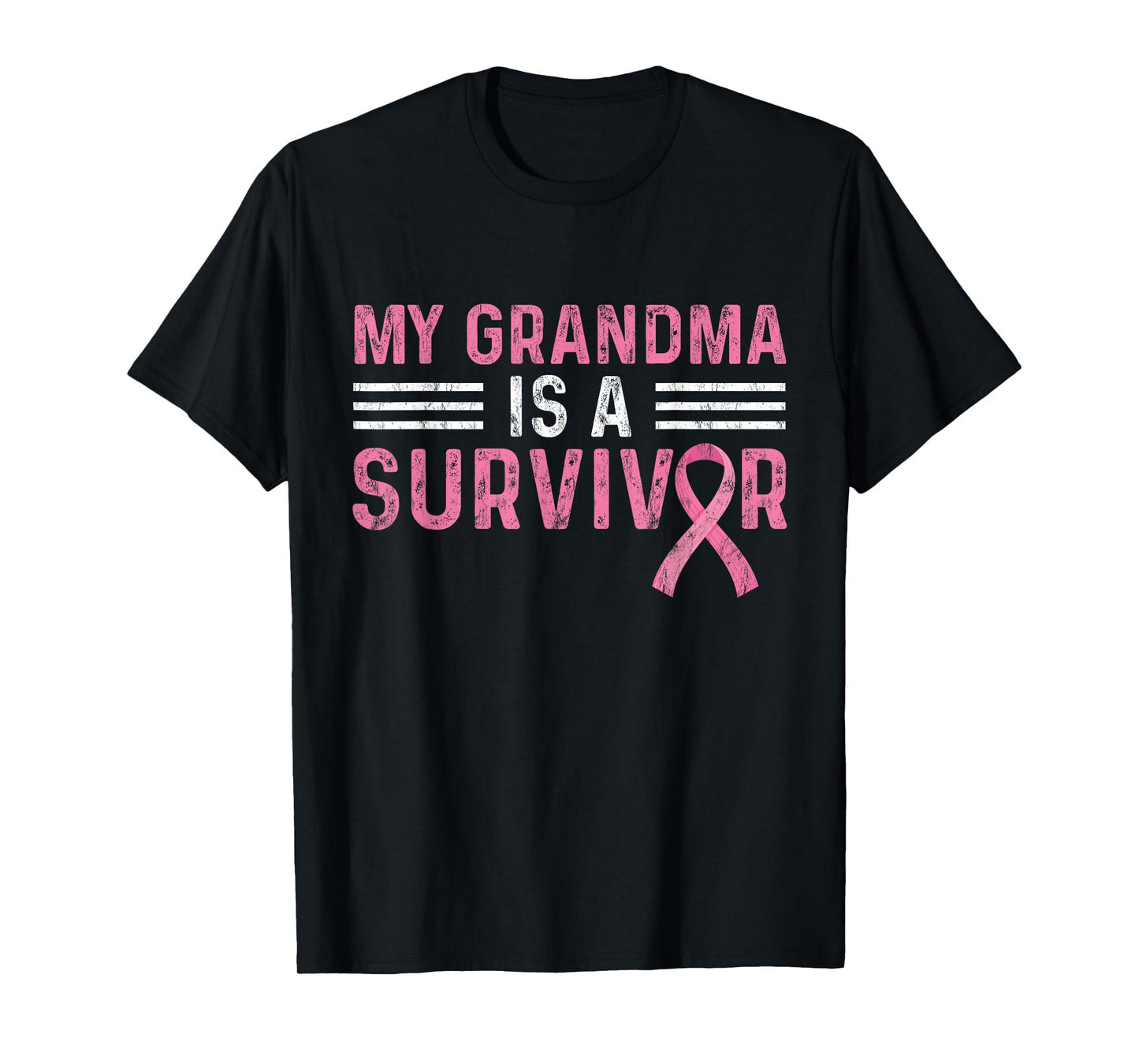 My Grandma Is A Survivor Pink Ribbon Breast Cancer Awareness T-Shirt