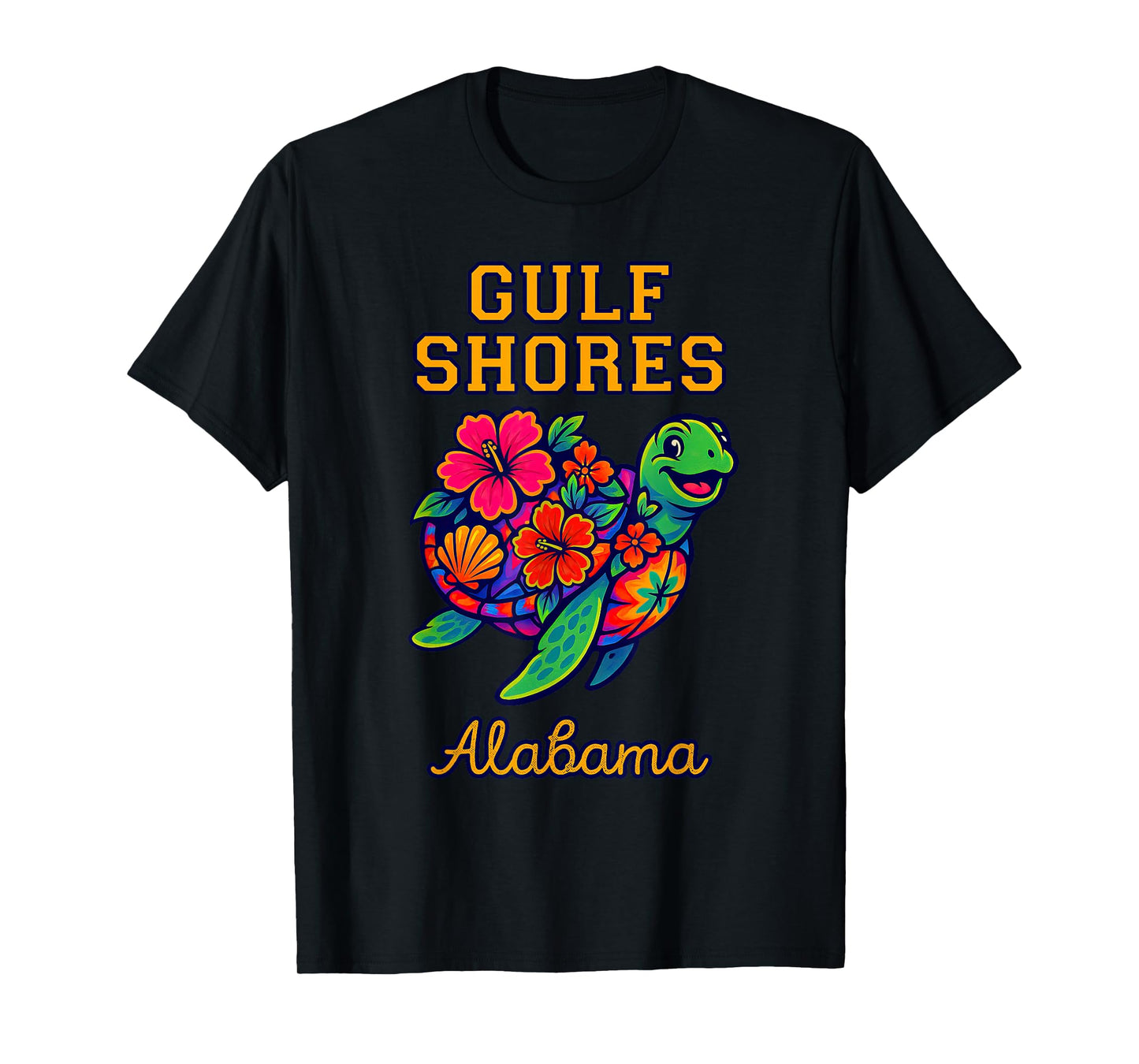 Gulf Shores Alabama Smiling Tie Dye Sea Turtle T-Shirt